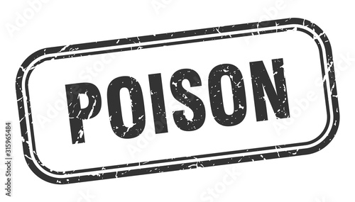 poison stamp. poison square grunge black sign