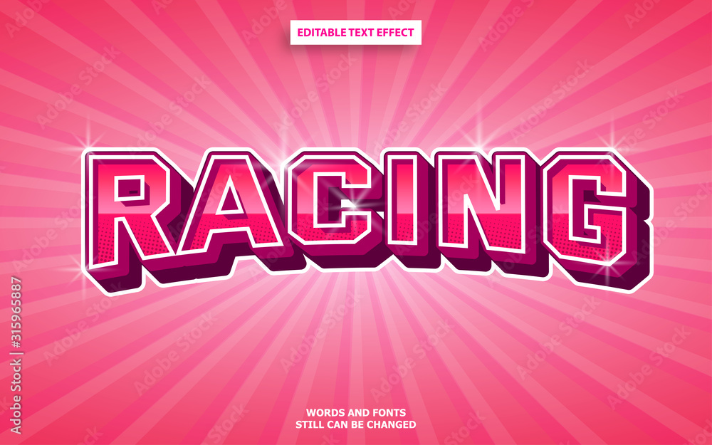 Racing motorcyle editable text effect