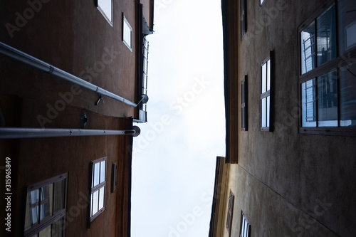 Photography Uneven buildings in stockholm on a sunny day