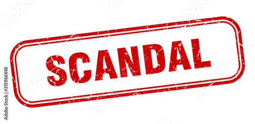 scandal stamp. scandal square grunge red sign