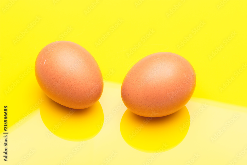 Chicken eggs, raw eggs freshly picked from the farm Chicken eggs, raw eggs freshly picked from the farm