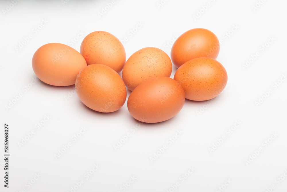 Chicken eggs, raw eggs freshly picked from the farm Chicken eggs, raw eggs freshly picked from the farm