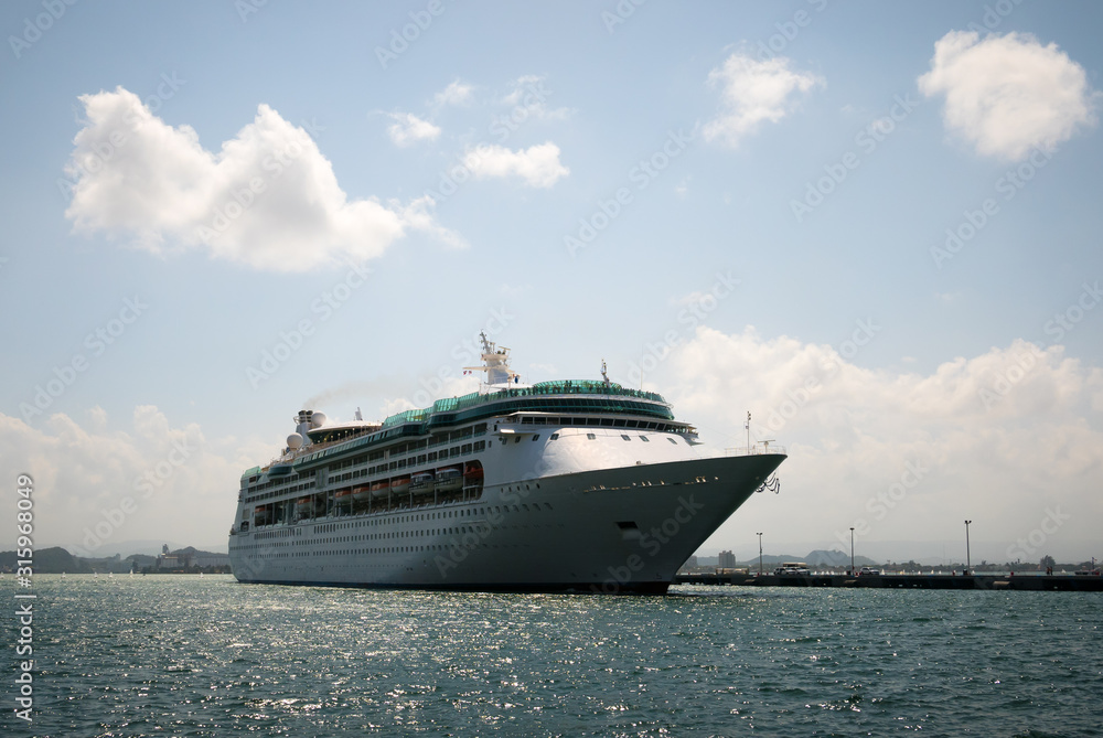 A cruise ship in the harbor in San Juan, Puerto Rico A cruise ship in the harbor in San Juan, Puerto Rico
