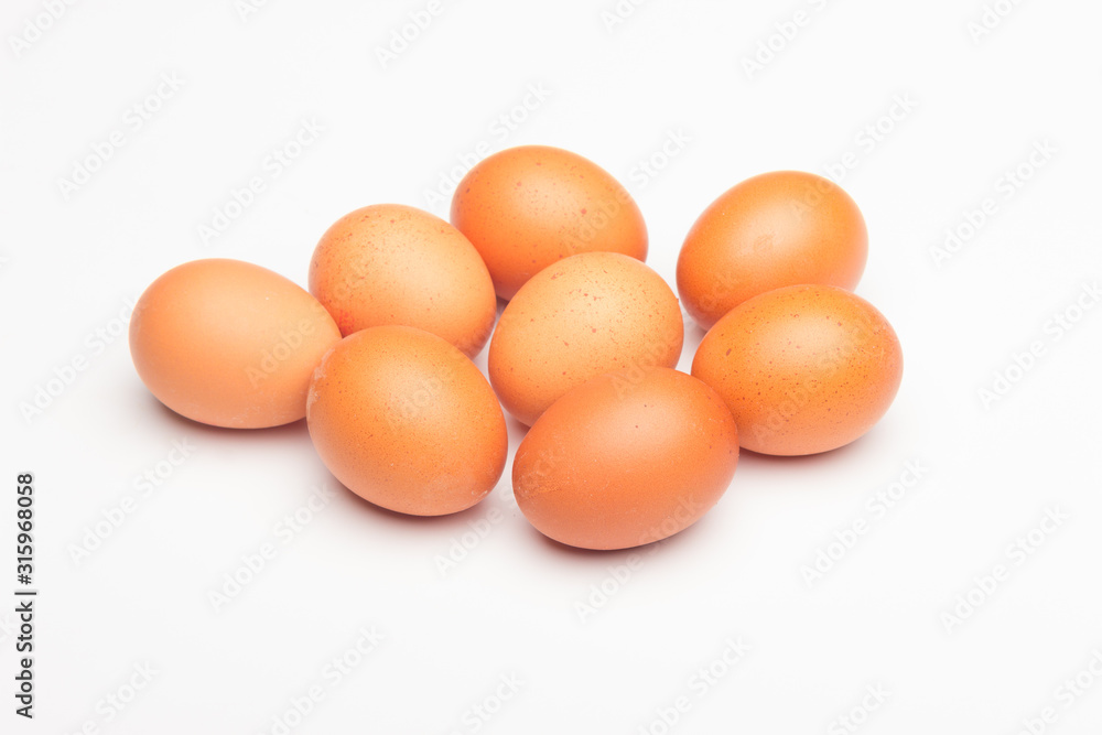 Chicken eggs, raw eggs freshly picked from the farm Chicken eggs, raw eggs freshly picked from the farm