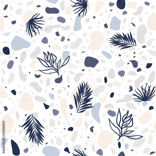 Fototapeta Trendy vector tropical seamless colorful pattern with crushed stone.