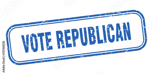 vote republican stamp. vote republican square grunge blue sign
