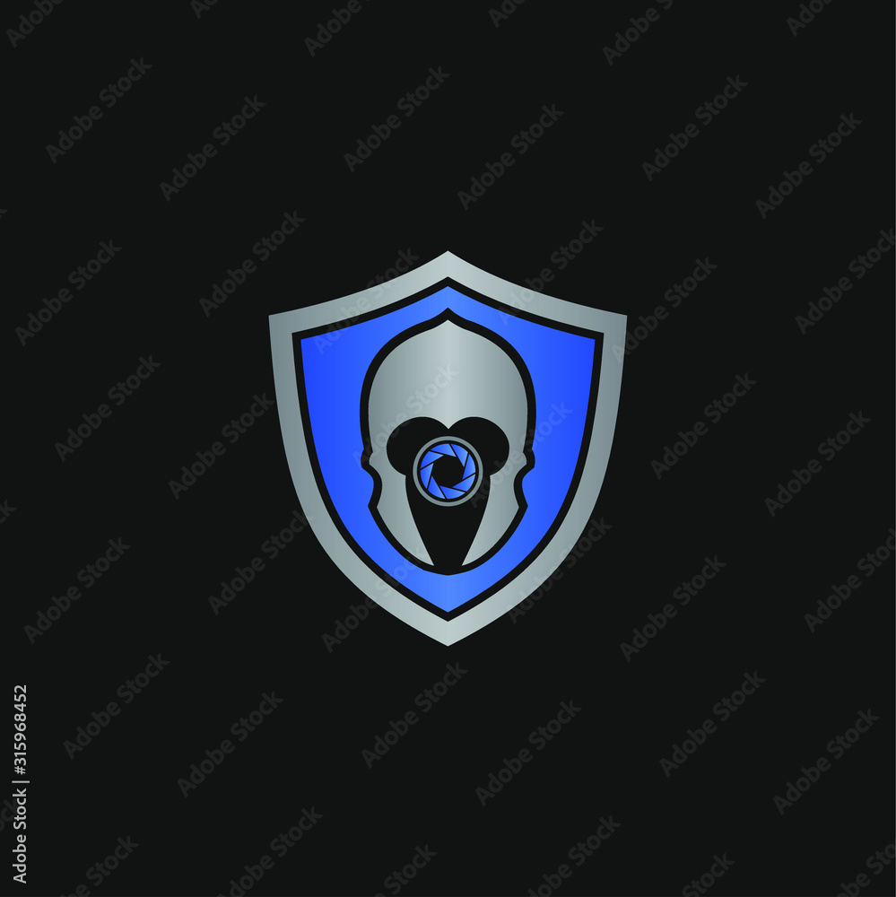 camera shield security logo design concept camera shield security logo design concept