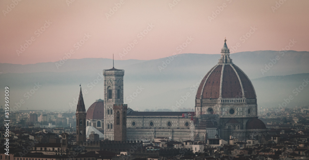 View of Santa Maria Novella and Giotto Bell Tower from Piazzale Michelangelo - Florence