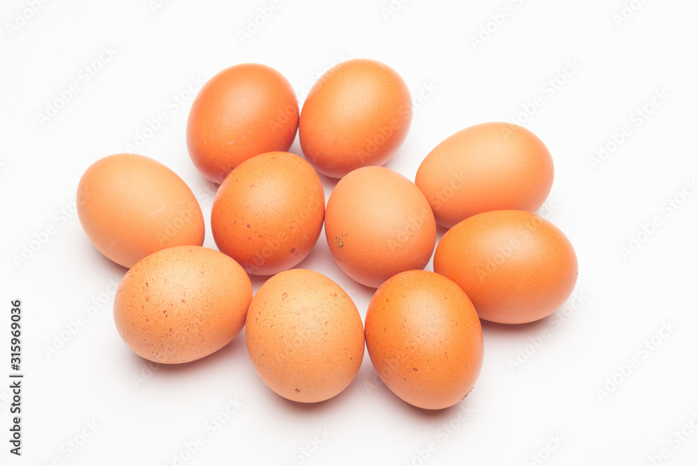 Chicken eggs, raw eggs freshly picked from the farm Chicken eggs, raw eggs freshly picked from the farm