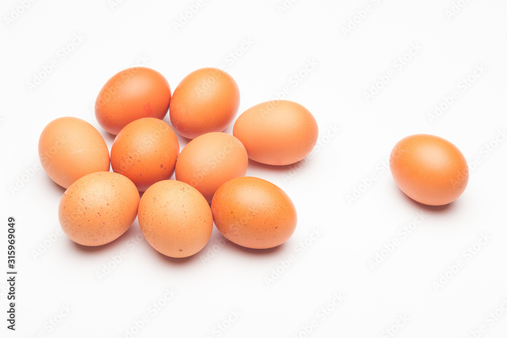 Chicken eggs, raw eggs freshly picked from the farm Chicken eggs, raw eggs freshly picked from the farm