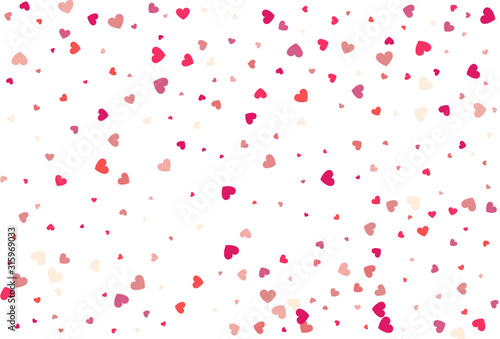 Heart confetti of Valentine's petals. Beautiful Confetti Hearts