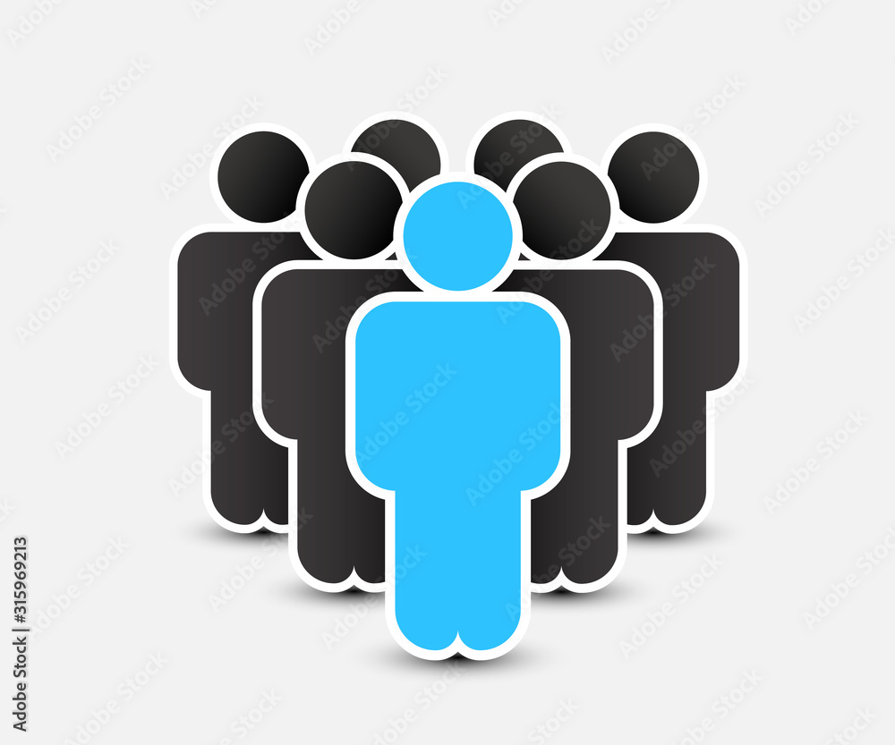 People icon in trendy flat style. Persons symbol for your infographics website design, logo. Crowd signs. Team or user group concept. Isolated on white background.