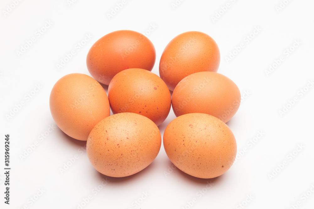 Chicken eggs, raw eggs freshly picked from the farm Chicken eggs, raw eggs freshly picked from the farm