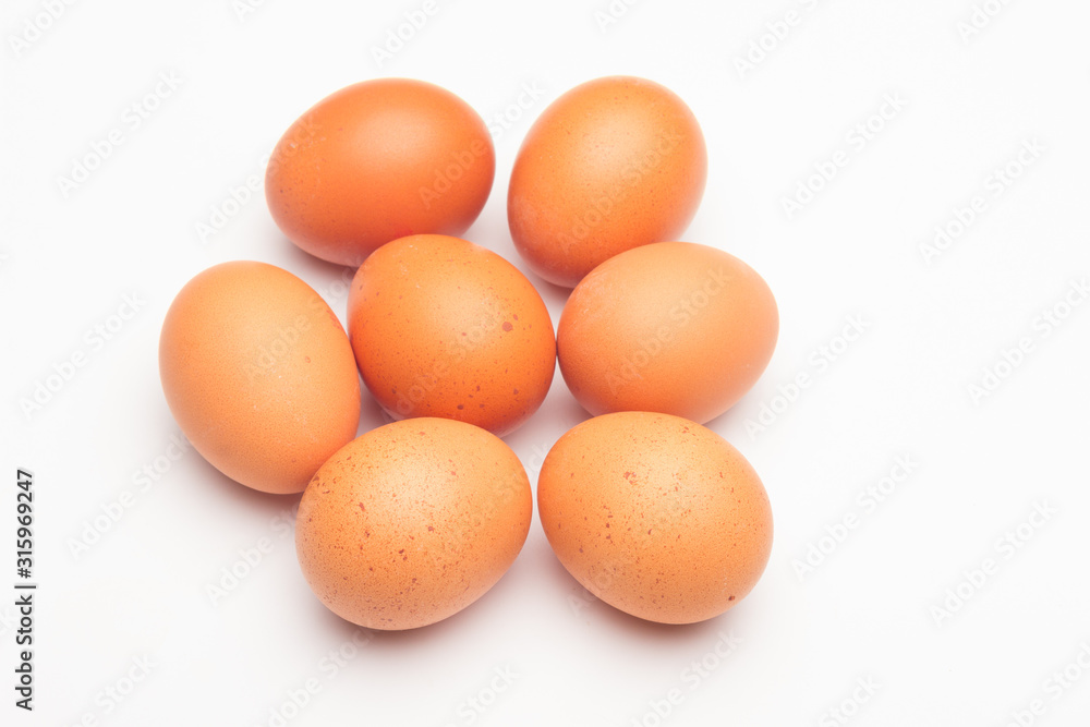 Chicken eggs, raw eggs freshly picked from the farm Chicken eggs, raw eggs freshly picked from the farm