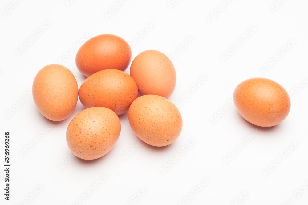 Chicken eggs, raw eggs freshly picked from the farm Chicken eggs, raw eggs freshly picked from the farm