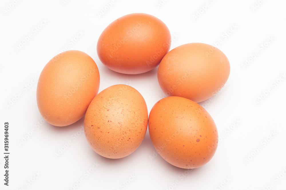 Chicken eggs, raw eggs freshly picked from the farm Chicken eggs, raw eggs freshly picked from the farm