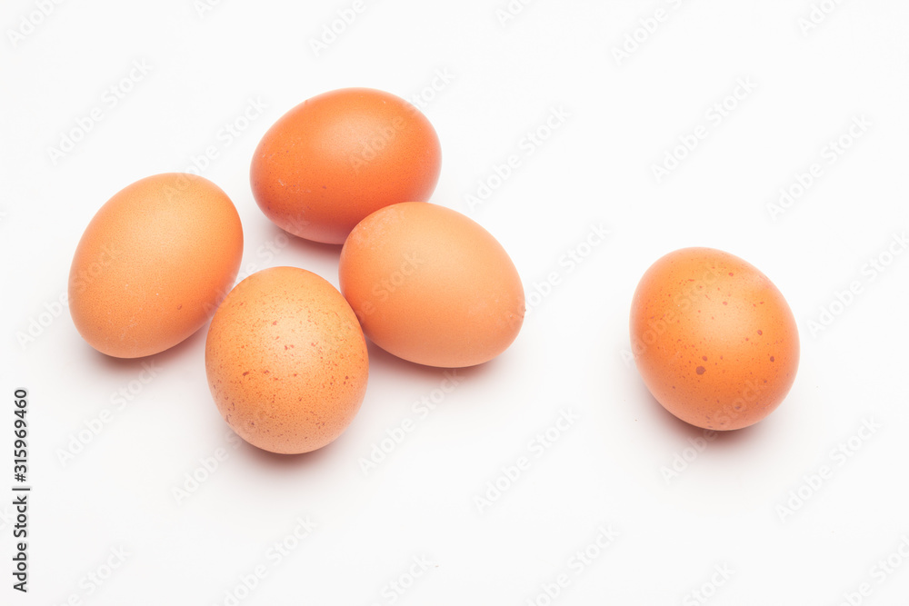 Chicken eggs, raw eggs freshly picked from the farm Chicken eggs, raw eggs freshly picked from the farm