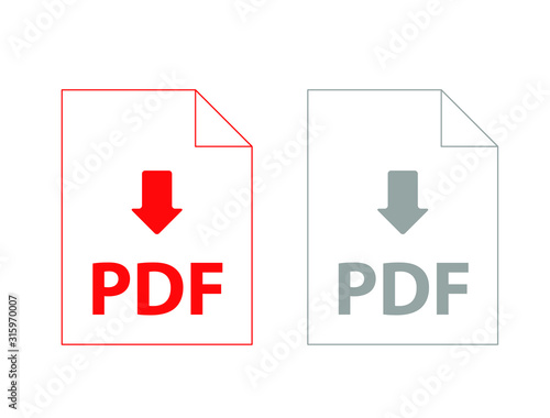 Icons for office file extensions, vector icons