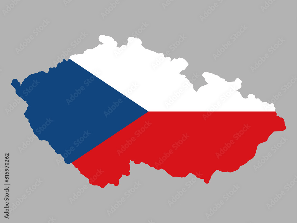 Obraz premium Czech republic Map flag Vector illustration Eps 10.