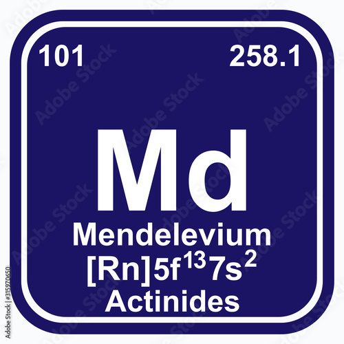 Mendelevium Periodic Table of the Elements Vector illustration eps 10