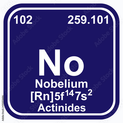 Nobelium Periodic Table of the Elements Vector illustration eps 10