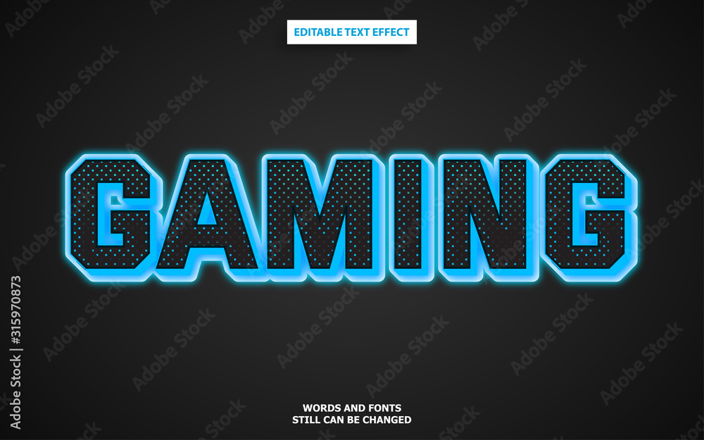 Gaming editable text effect