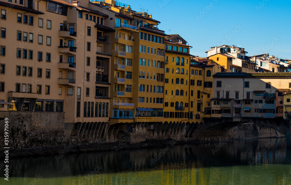 Colorful Houses on the Arno River, Florence
