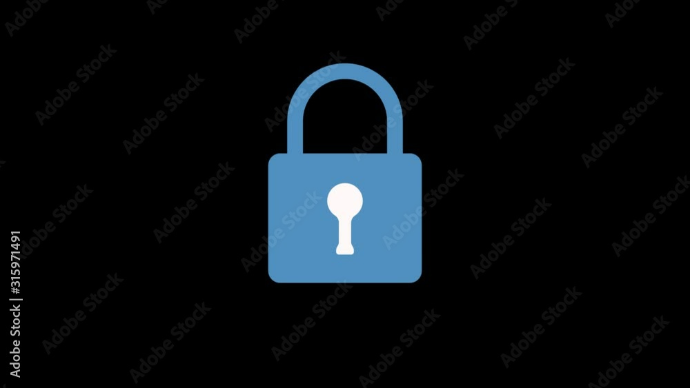 Animated locker icon on alpha channel in 4k Animated locker icon on alpha channel in 4k