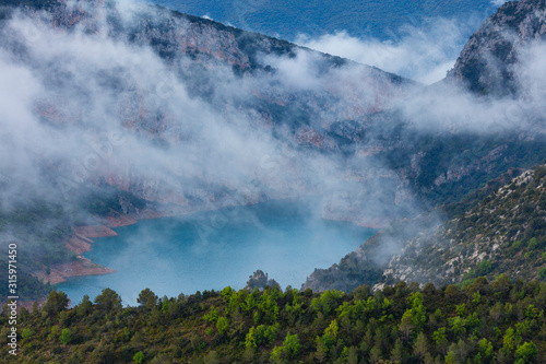 Canelles Reservoir, Montrebei gorge, Congost de Mont-rebei, Montsec Range, The Pre-Pyrenees, Lleida, Catalonia, Spain, Europe
