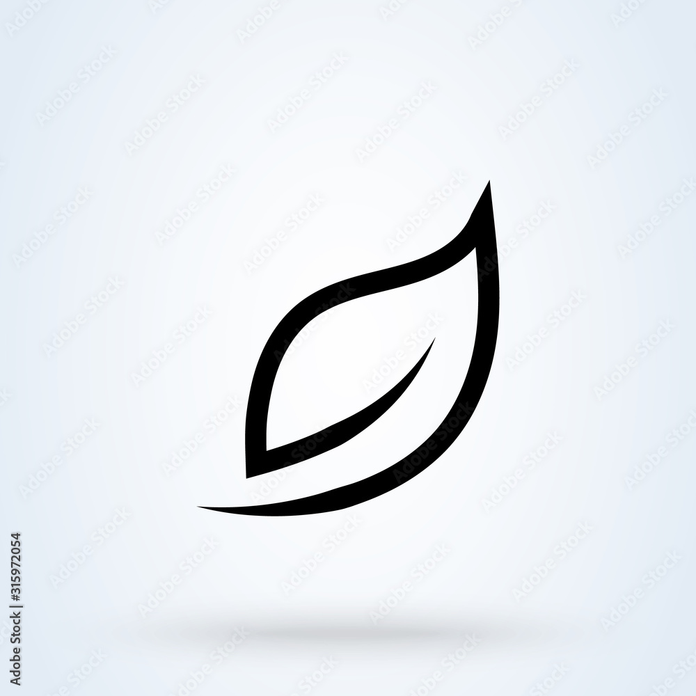 Leaf Logo Line Simple Modern Icon Design Illustration Stock イラスト Adobe Stock