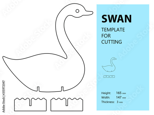 Animal puzzle, laser cutting template, vector illustration
