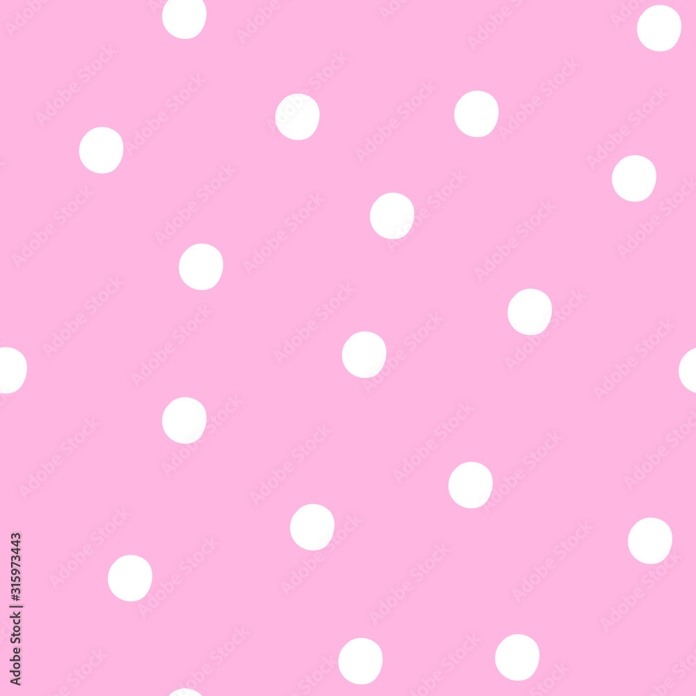 Cute seamless pattern with polka dot on sweet pink. Vector background for wallpaper, fabric, wrapping paper and another design Cute seamless pattern with polka dot on sweet pink. Vector background for wallpaper, fabric, wrapping paper and another design