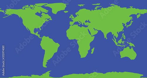 Detailed world map vector - the most finest world map graphic in green color.Interesting background