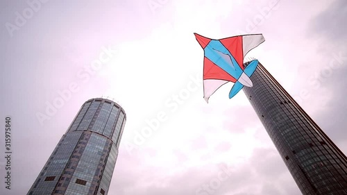 flying kites in the city