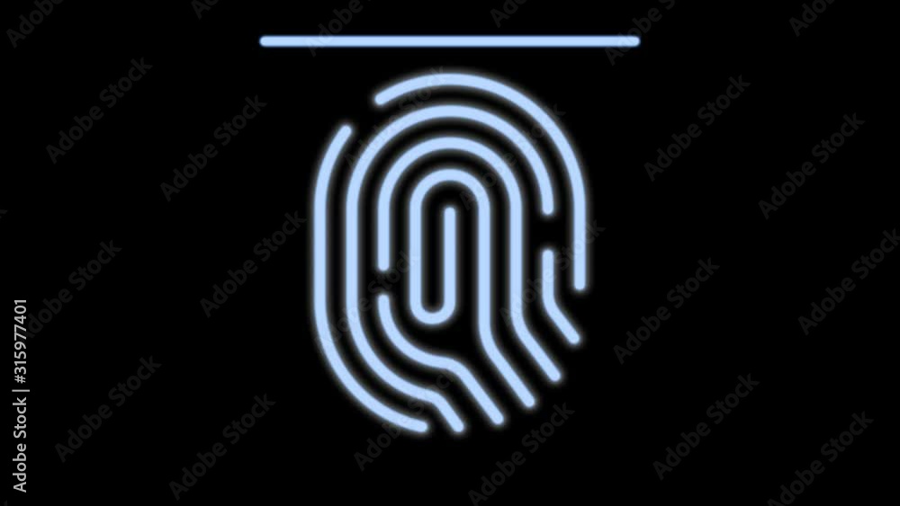 Glowing animated fingerprint icon on alpha channel. Glowing animated fingerprint icon on alpha channel.