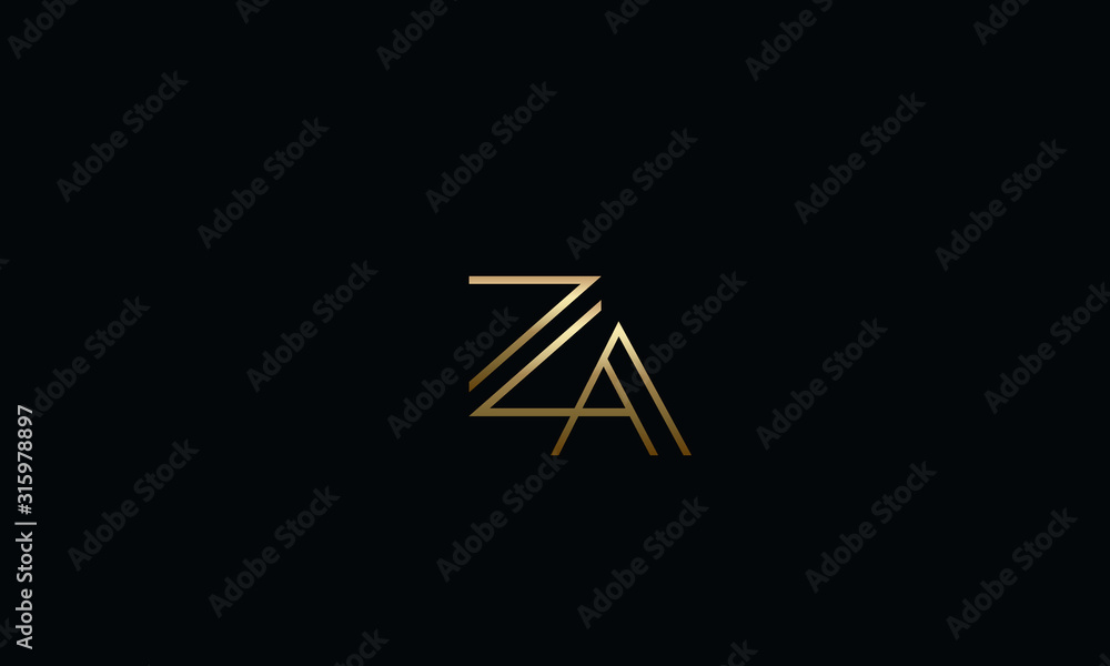 Alphabet letters monogram icon logo ZA Alphabet letters monogram icon logo ZA