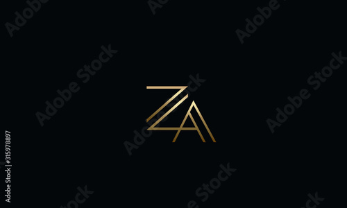 Alphabet letters monogram icon logo ZA