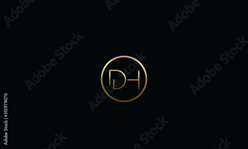 Alphabet letters monogram icon logo DH