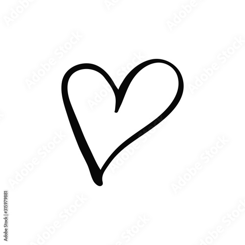 Hand drawn isolated heart