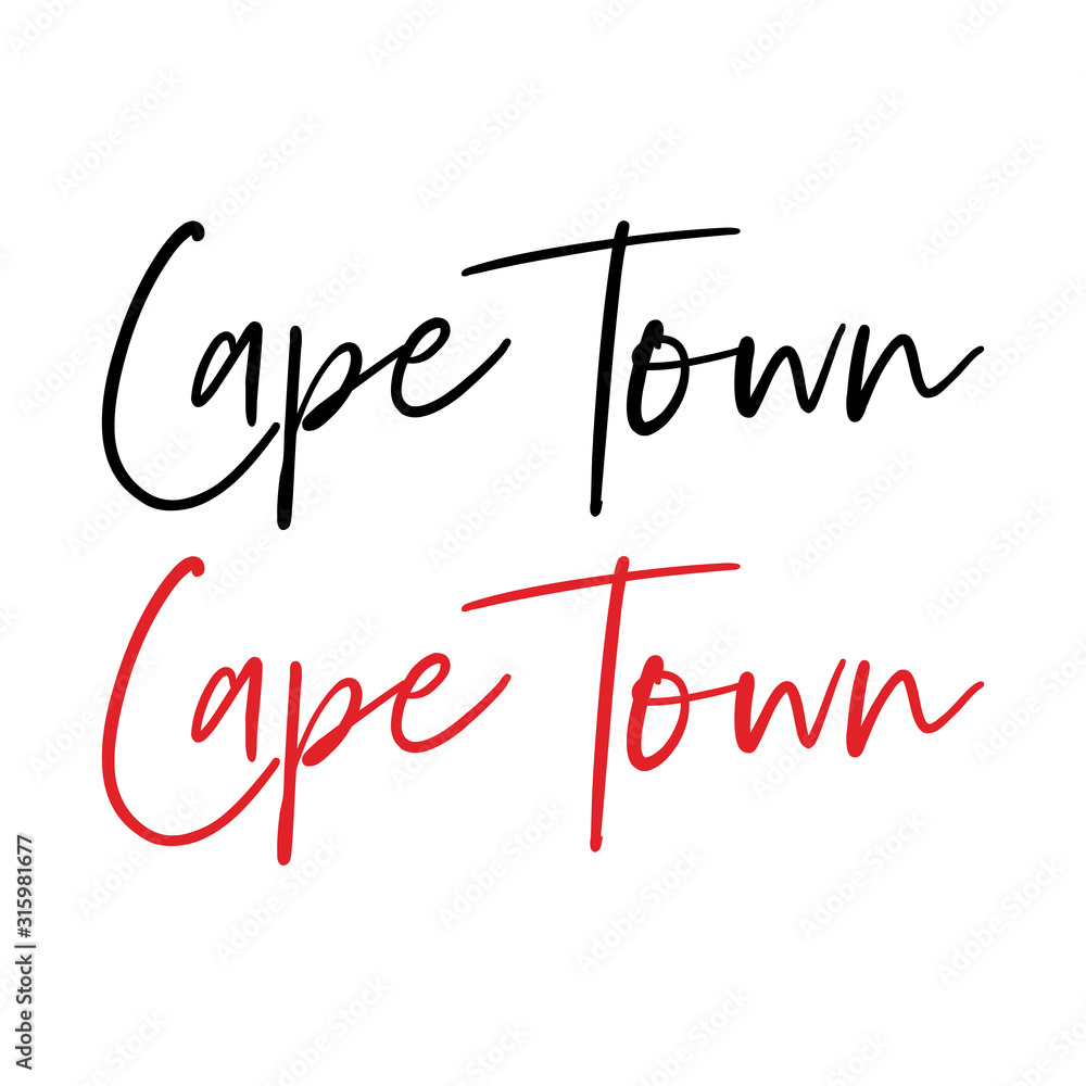 Cape Town city calligraphy vector quote