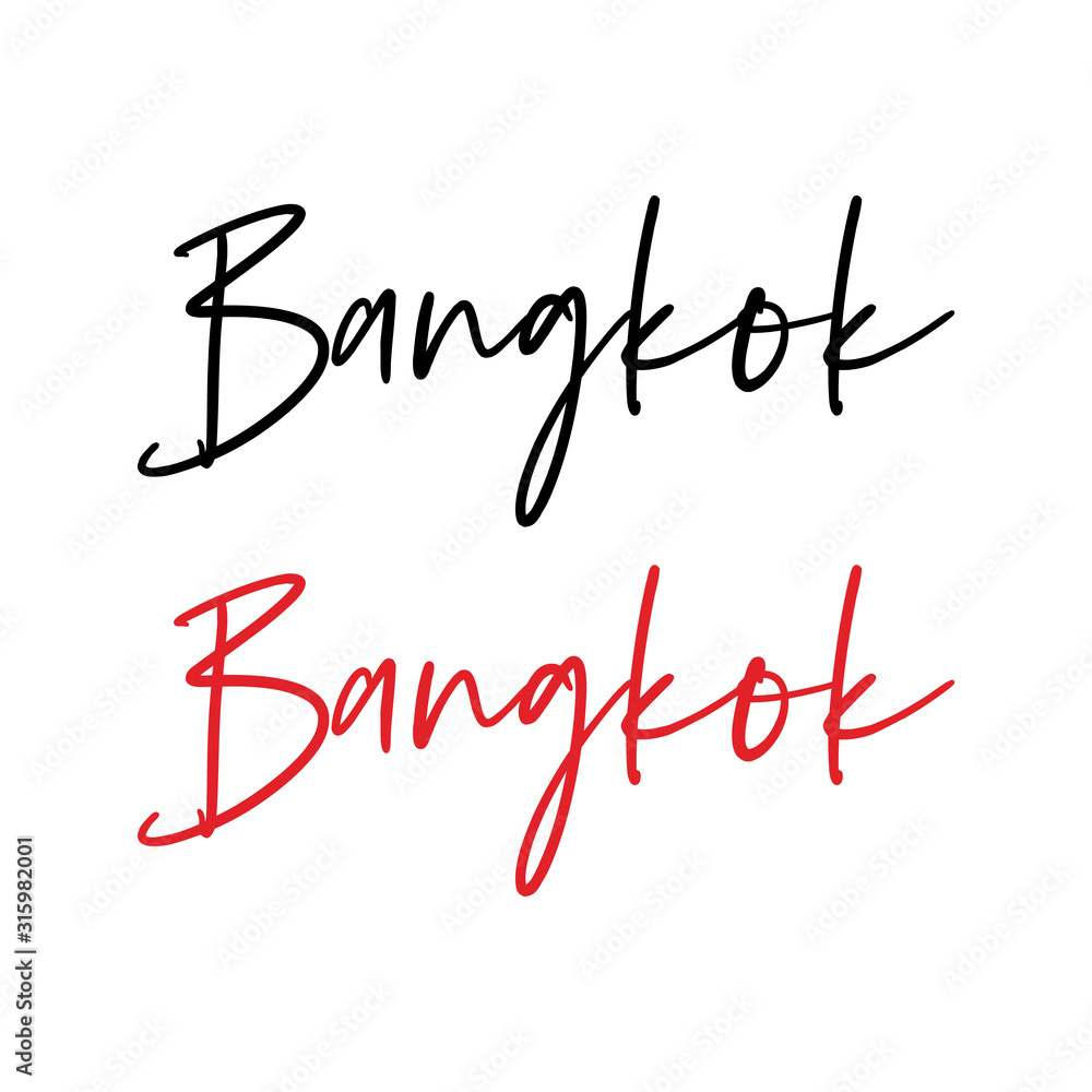 Bangkok city calligraphy vector quote