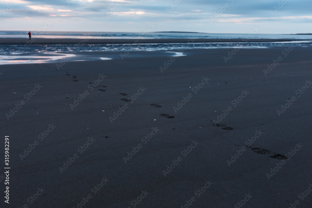 arctic ocean footprint on the north sea beach arctic ocean footprint on the north sea beach