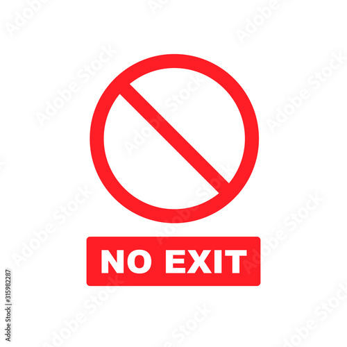 Free Download Do not enter,no exit sign flat vector icon isolated on a white background. - GFXLoad