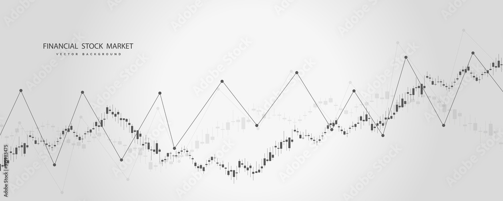 Stock market or forex trading graph in graphic concept .Japanese candles. Abstract finance background. Vector illustration