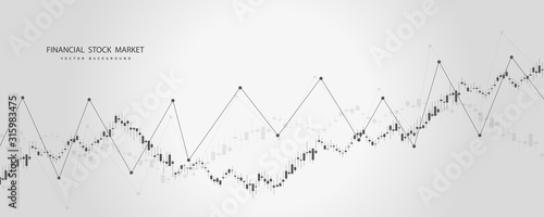 Stock market or forex trading graph in graphic concept .Japanese candles. Abstract finance background. Vector illustration