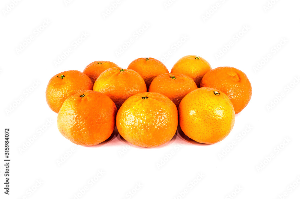 Orange mandarins isolated on white background Orange mandarins isolated on white background