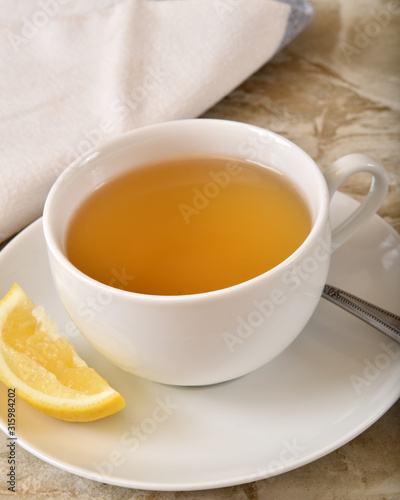 Hot cup of green tea