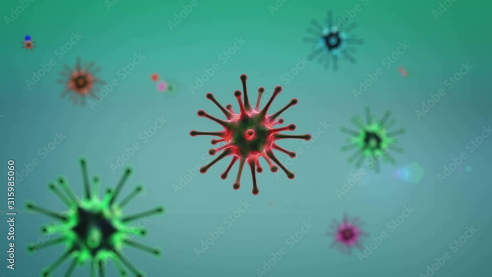 Coronavirus on the green background, inside human body, Medical video background animation Coronavirus on the green background, inside human body, Medical video background animation
