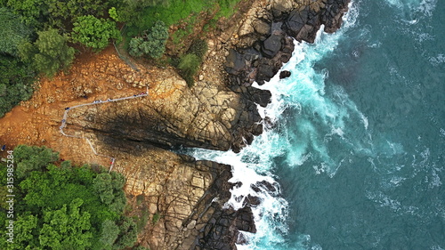 Hole in a cliffs aerial view © Martin