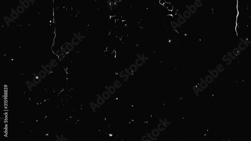 Mask overlay old film effect with scratches and noise on surface on black background